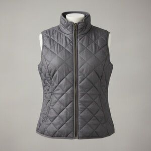 Old Navy Gray Quilted Puffer Vest Size L Lightweight Zip Up Fall Layer